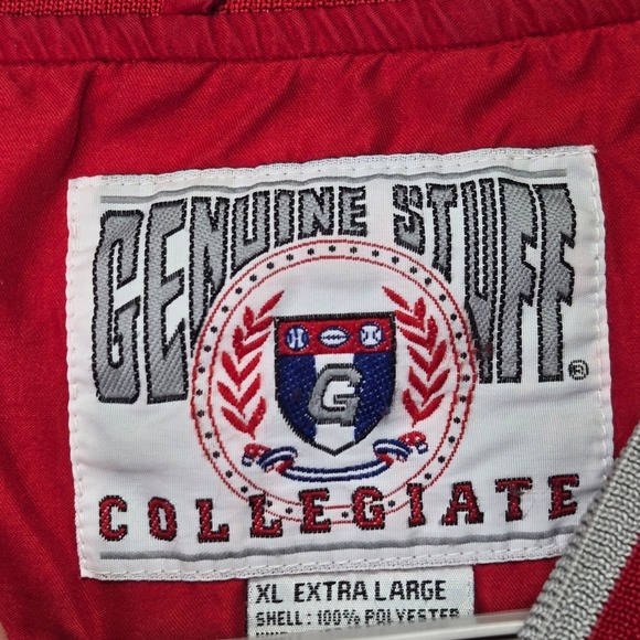 Ohio State Buckeyes Red Pullover Windbreaker Jacket Mens XL V-Neck Insulated - Picture 3 of 12